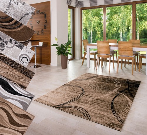Teppich kurzflor cream - kurzflor, braun