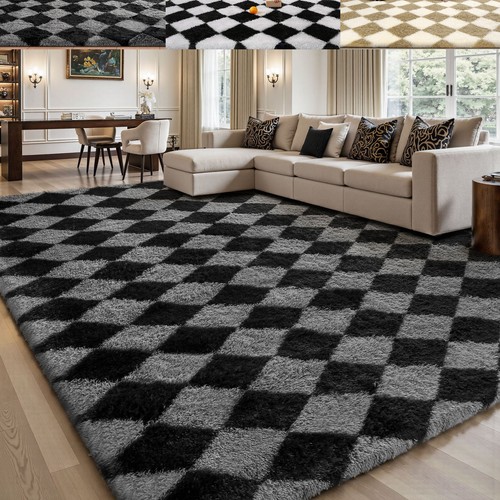 Kariert hochflor wohnzimmer - kariert,